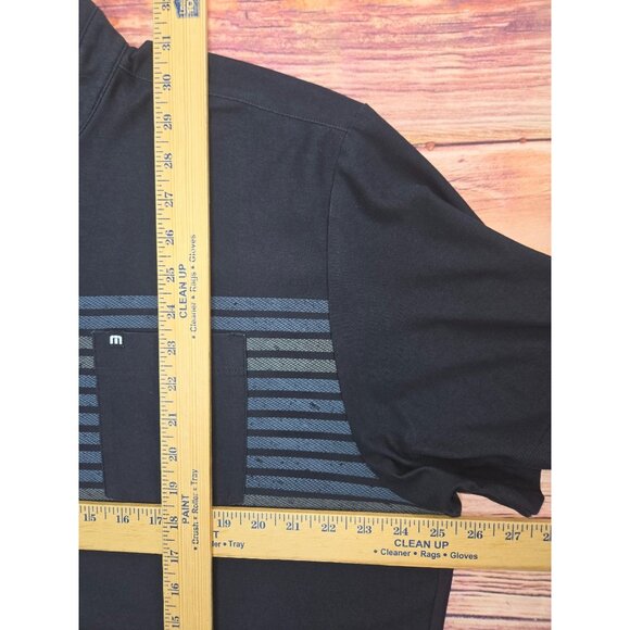 Travis Mathew XXL Mens Polo Shirt Black Striped Pima Cotton Blend Slim Fit - Picture 8 of 8